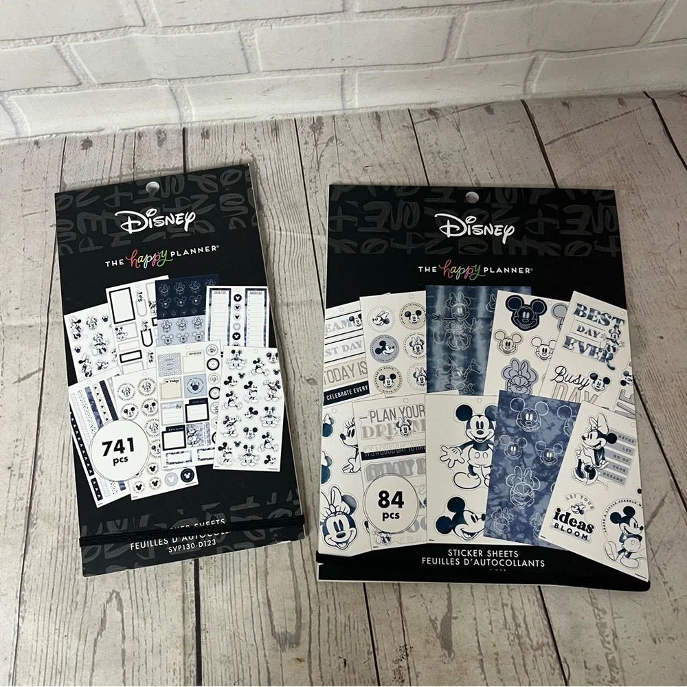 Lot Of 2 Happy Planner Disney Mickey & Minnie Mouse INDIGO Sticker Books NEW
